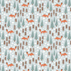French Terry Blanket - Foxes Pale Blue