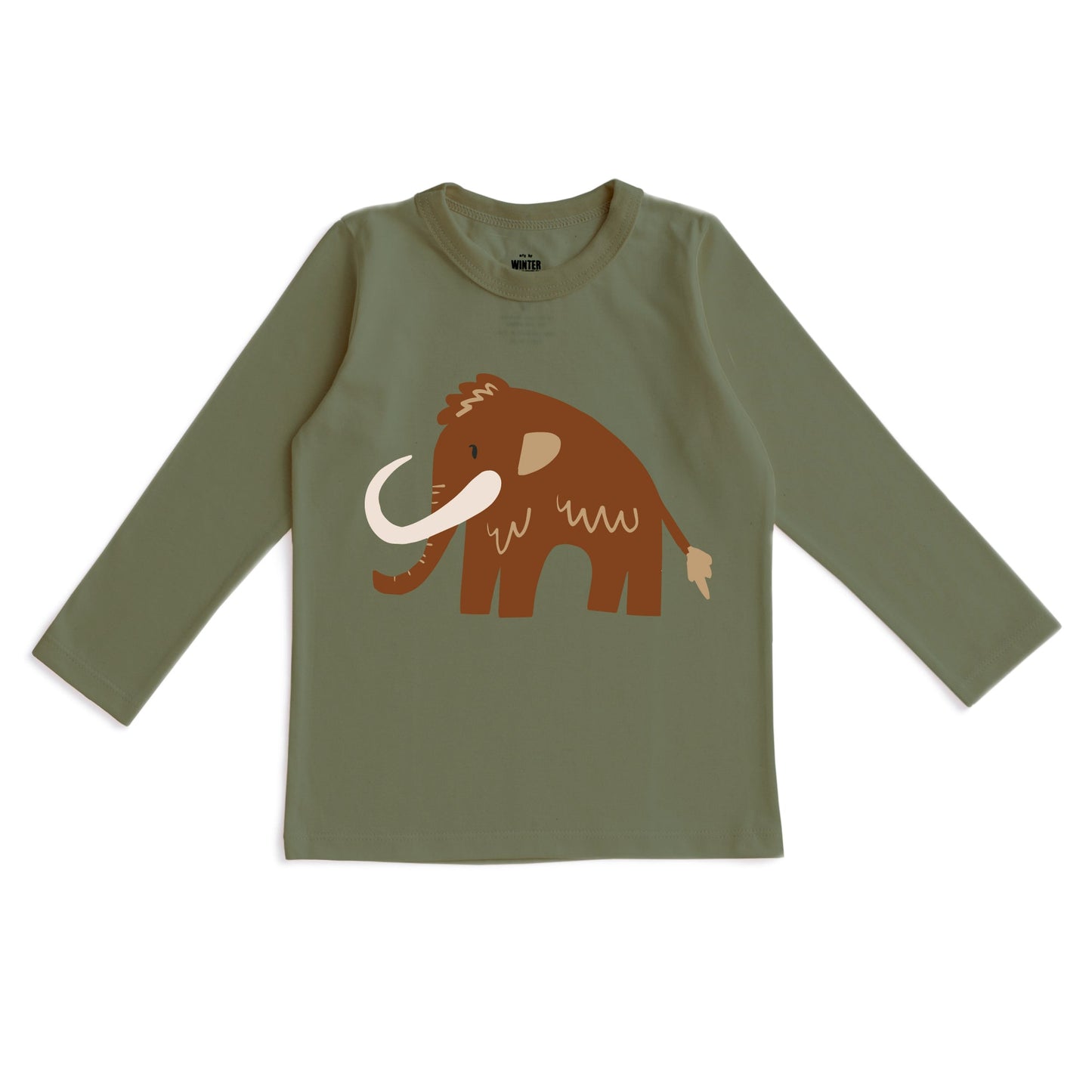 Long-Sleeve GRAPHIC Tee - Woolly Mammoth Forest Green