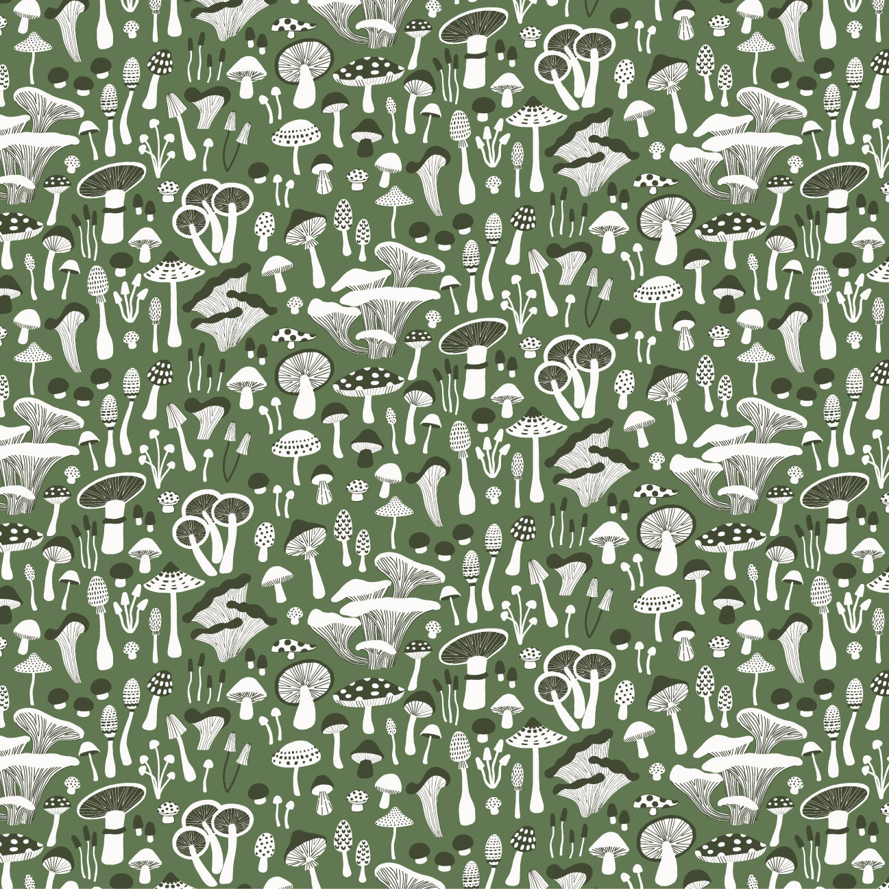 French Terry Blanket - Fungi Green
