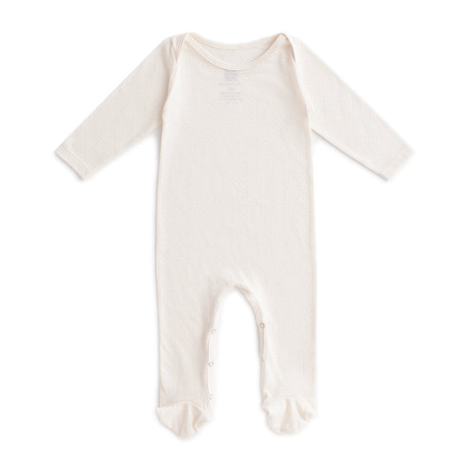 Footed Romper - Natural Pointelle