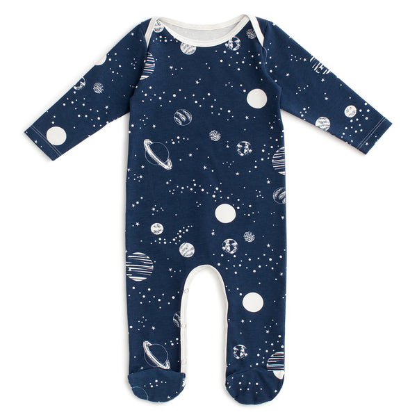 Footed Romper - Planets Night Sky