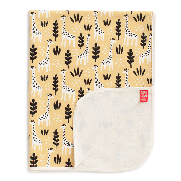 French Terry Blanket - Giraffes Pale Yellow