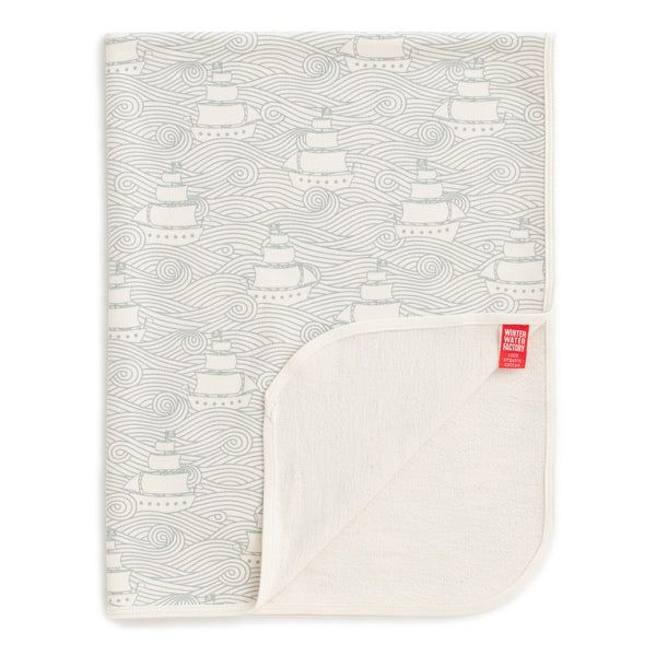 French Terry Blanket - High Seas Pale Blue