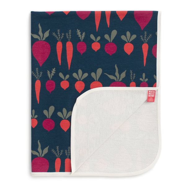 French Terry Blanket - Root Vegetables Night Sky