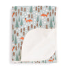 French Terry Blanket - Foxes Pale Blue