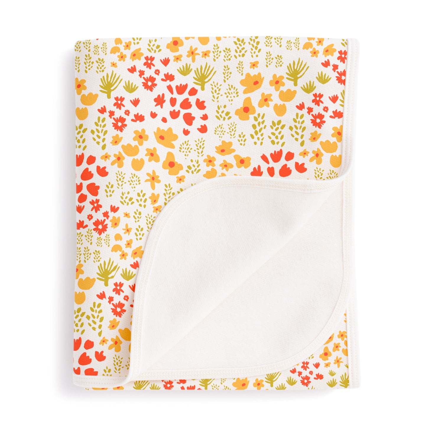 French Terry Blanket - Meadow Yellow, Orange & Green