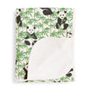 French Terry Blanket - Pandas Green