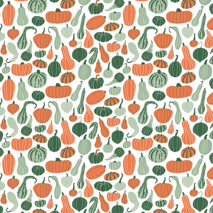 Calgary Dress - Gourds & Pumpkins Green & Orange