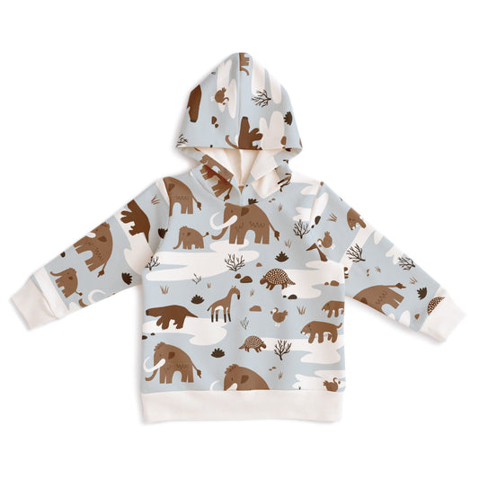 Hoodie - Ice Age Animals Pale Blue