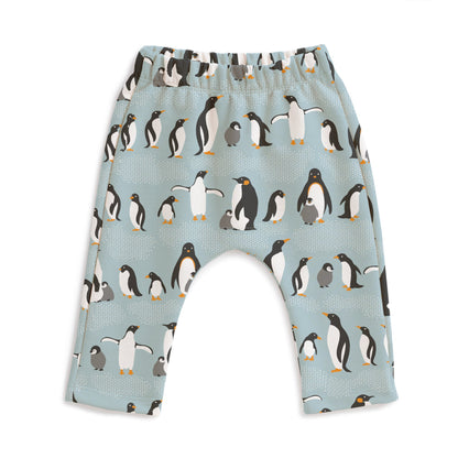 Harem Pants - Penguins Pale Blue