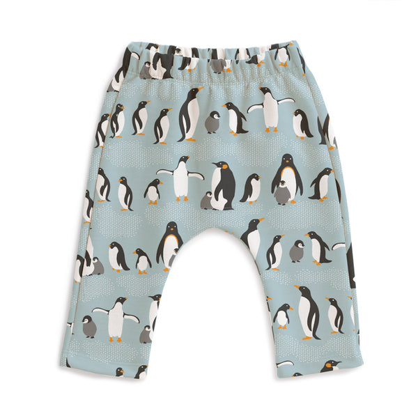 Harem Pants - Penguins Pale Blue