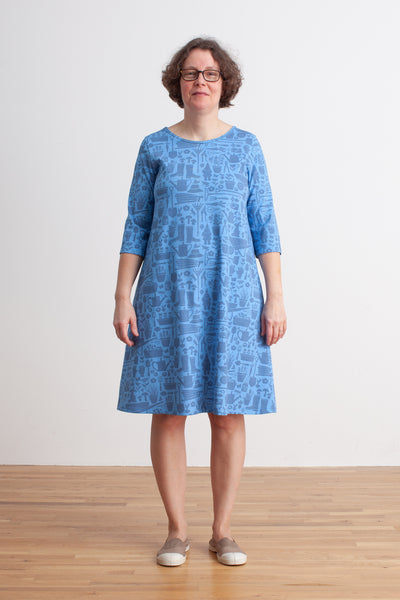 Women's Helsinki Dress - Garden Tools Blue