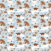 Knotted Baby Gown - Ice Age Animals Pale Blue