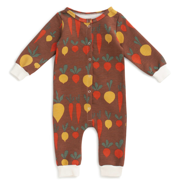Winter Water Factory | French Terry Jumpsuit in Blue Danish Flowers