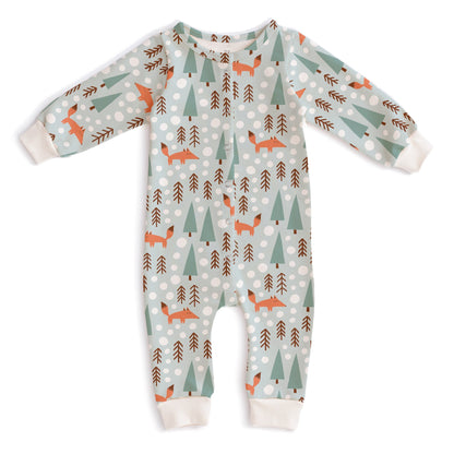 French Terry Jumpsuit - Foxes Pale Blue