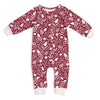 French Terry Jumpsuit - Ferns & Flowers Plum