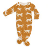 Knotted Baby Gown - Cats Gold