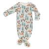 Knotted Baby Gown - Foxes Pale Blue