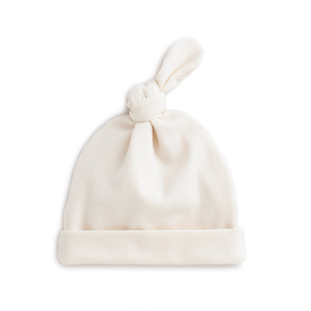 Knotted Baby Hat - Solid Natural