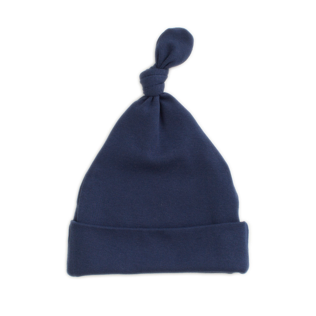 Knotted Baby Hat - Solid Night Sky