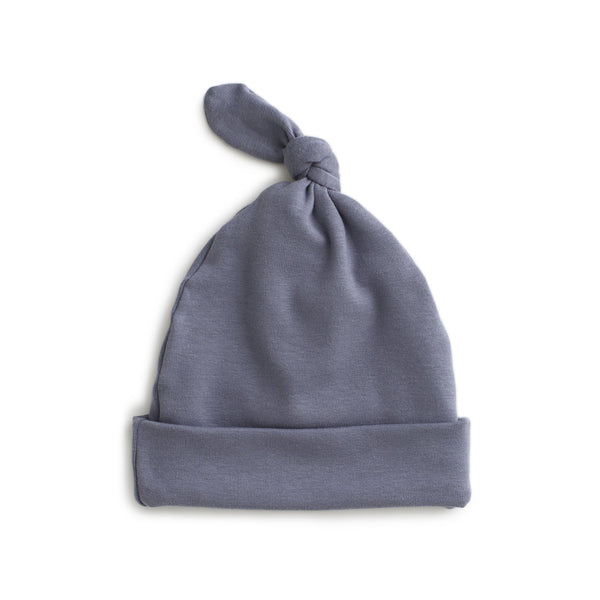 Knotted Baby Hat - Solid Slate Blue