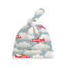 Knotted Baby Hat - Airplanes Red & Blue
