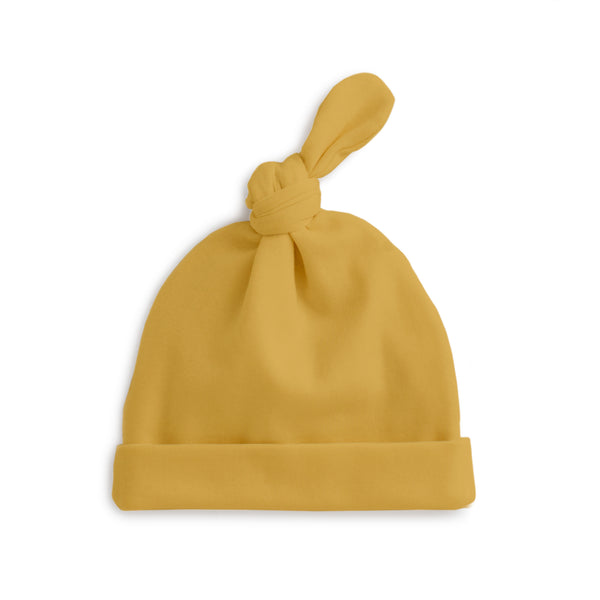 Knotted Baby Hat - Solid Ochre