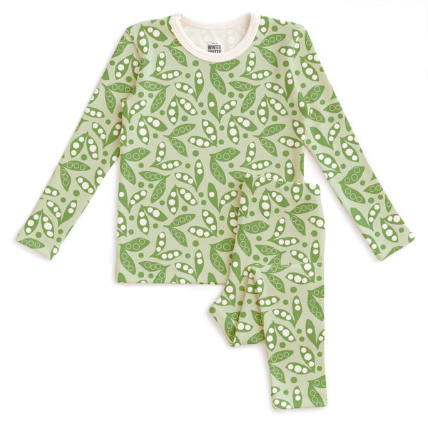 Kids Pajama Set - Snow Peas Green