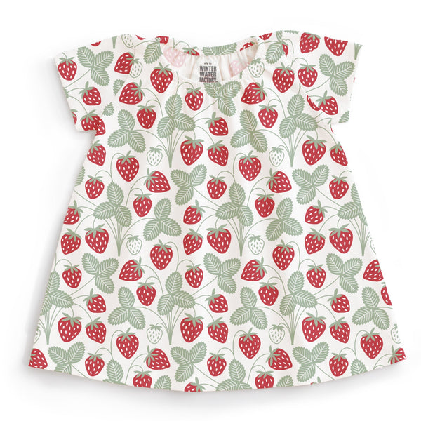 Lily Baby Dress - Strawberries Red & Green