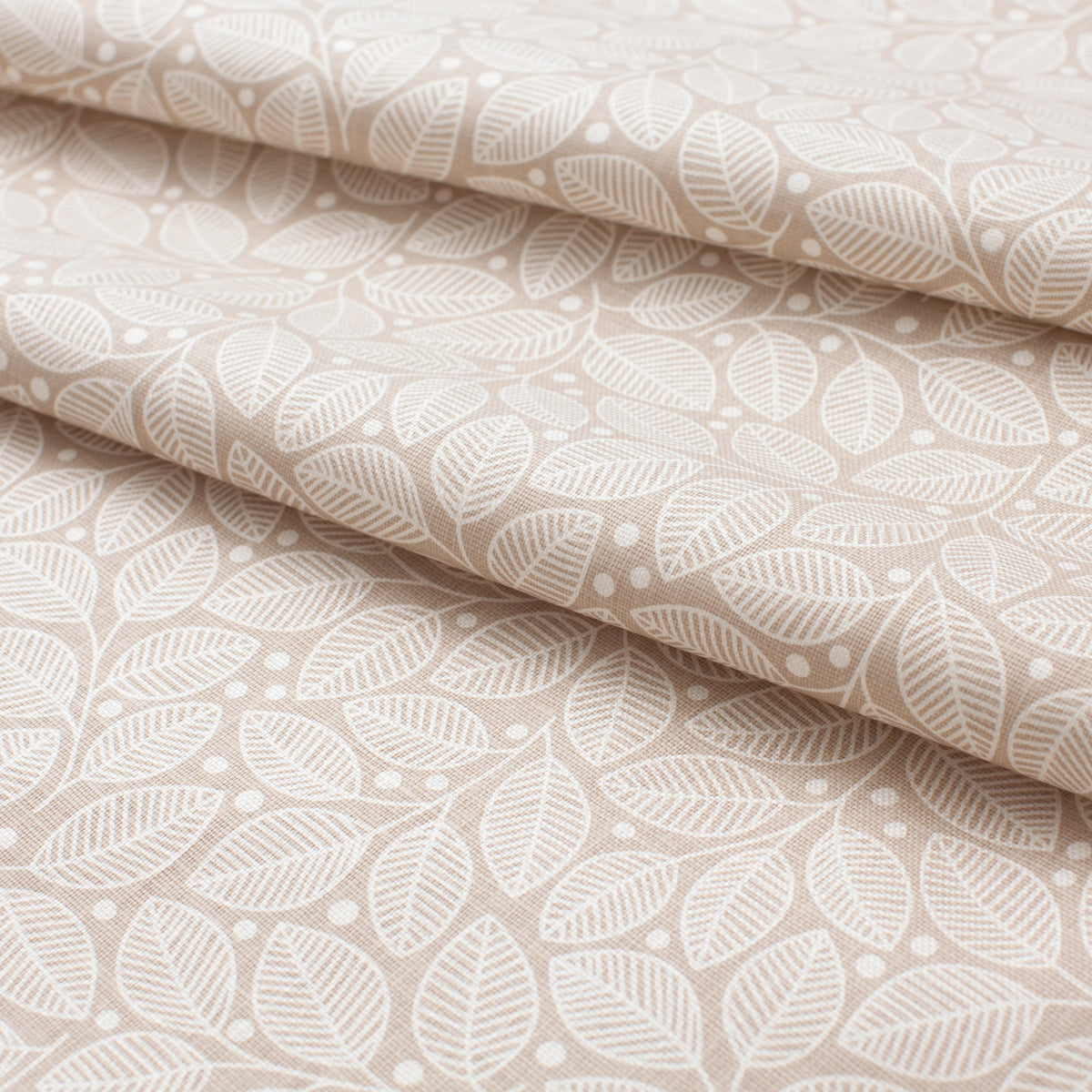 Belgian Linen - Leaves & Berries Taupe