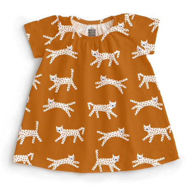 Lily Baby Dress - Cats Gold