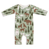 Long-Sleeve Romper - Northern Animals Pale Green