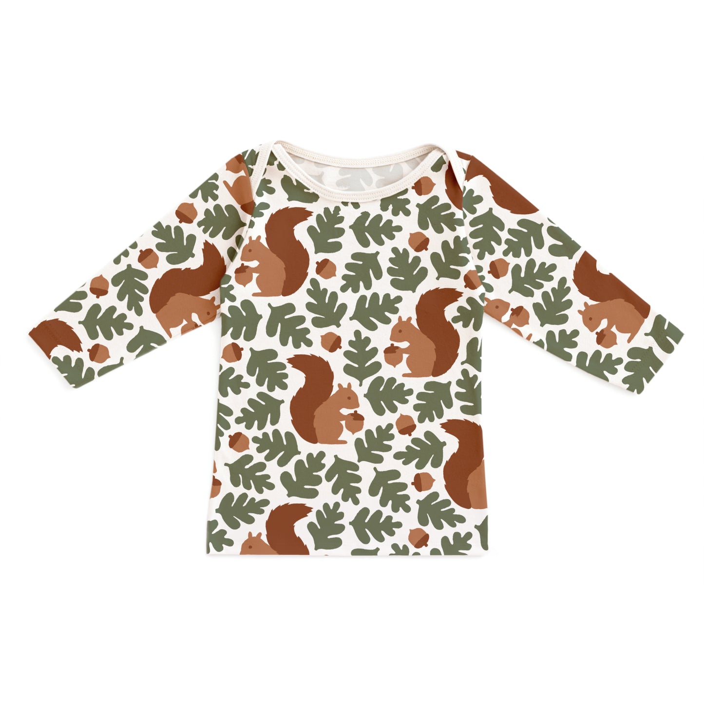 Long-Sleeve Lap Tee - Squirrels Forest Green