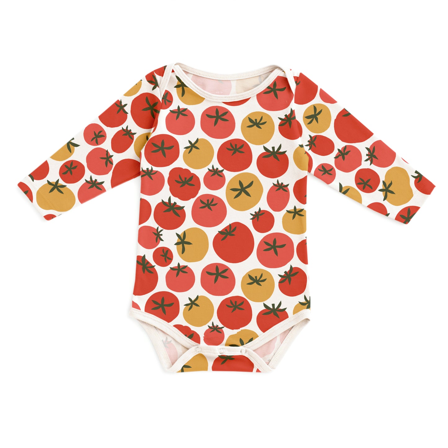 Long-Sleeve Snapsuit - Tomatoes Red & Yellow
