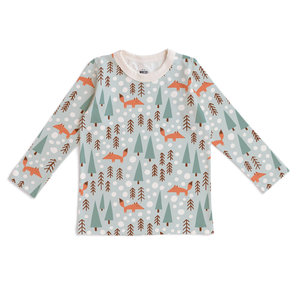 Long-Sleeve Tee - Foxes Pale Blue