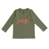 Long-Sleeve GRAPHIC Tee - Dachshund Forest Green