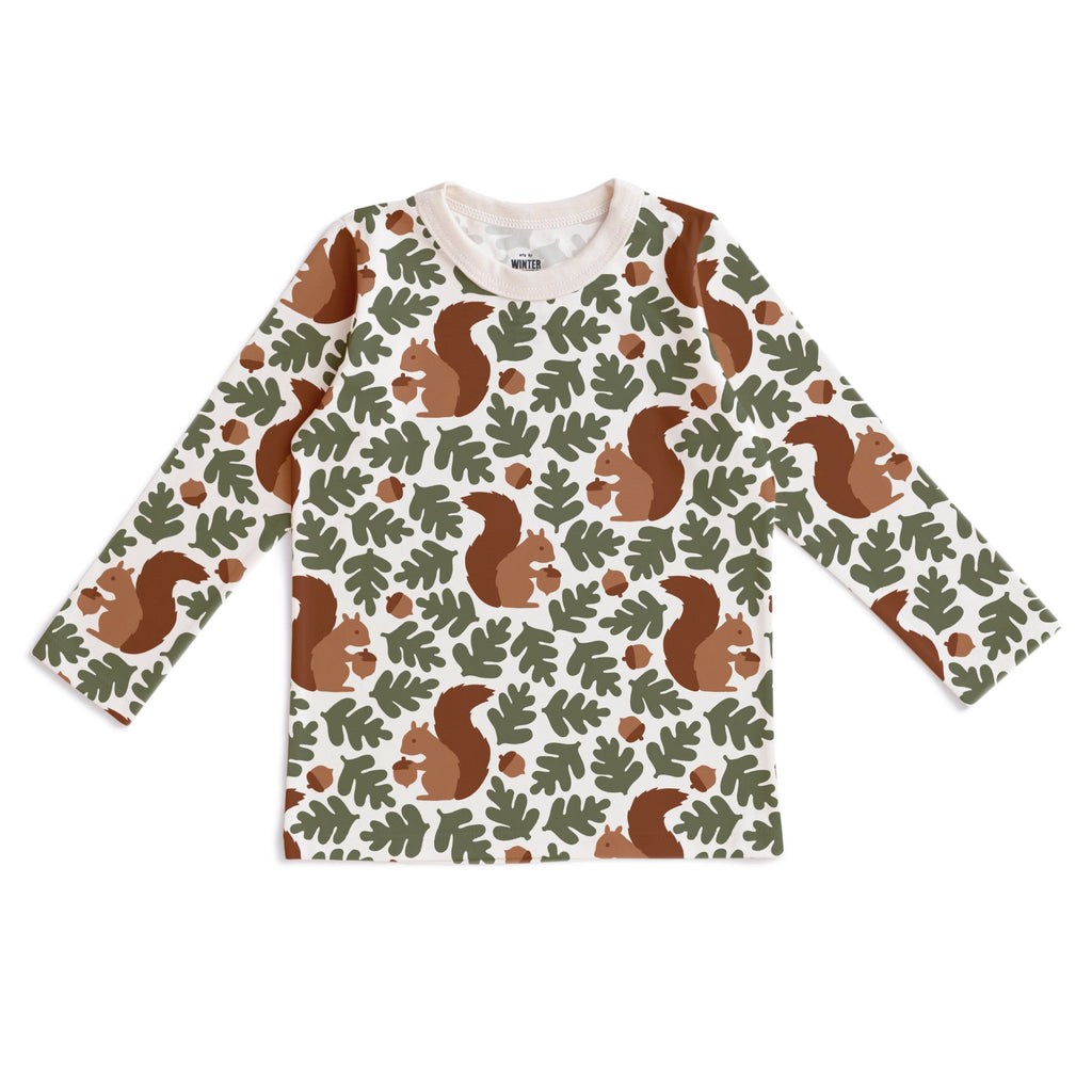 Long-Sleeve Tee - Squirrels Forest Green