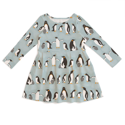 Madison Dress - Penguins Pale Blue