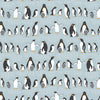 Fitted Crib Sheet - Penguins Pale Blue