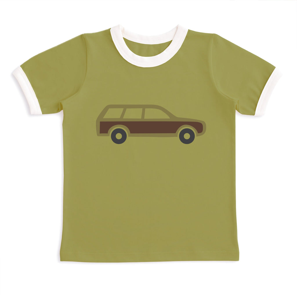 GRAPHIC Ringer Tee - Station Wagon Olive Green