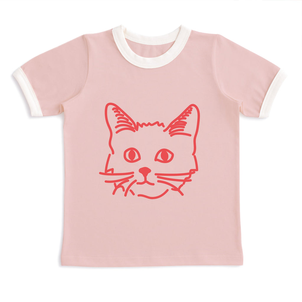 GRAPHIC Ringer Tee - Kitty Pink