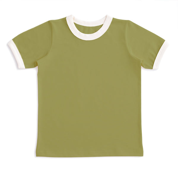 Ringer Tee - Solid Olive Green