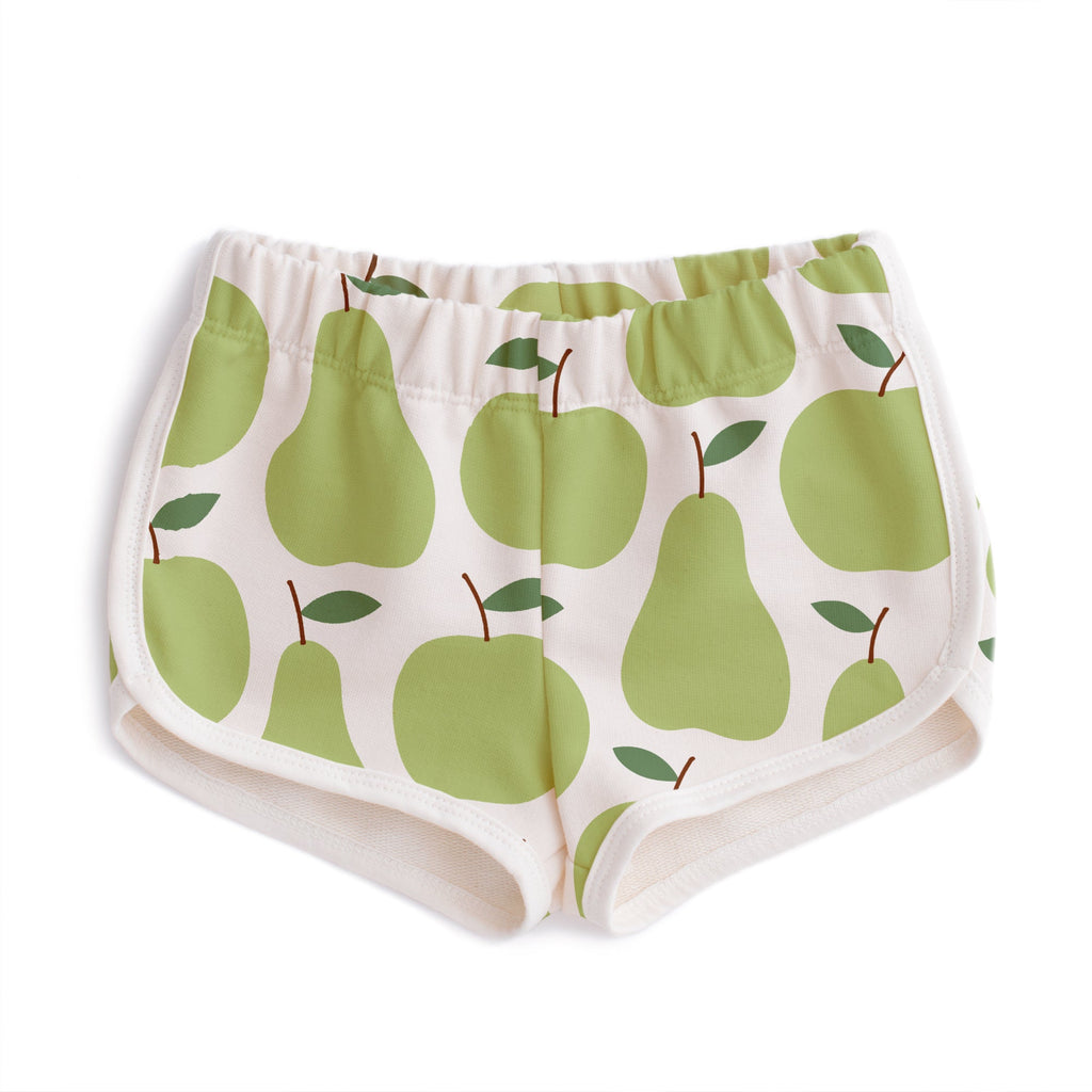 French Terry Shorts - Apples & Pears Green