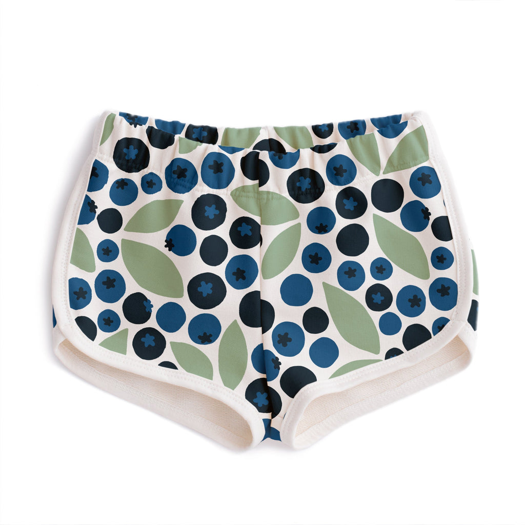 French Terry Shorts - Berries Blue & Green