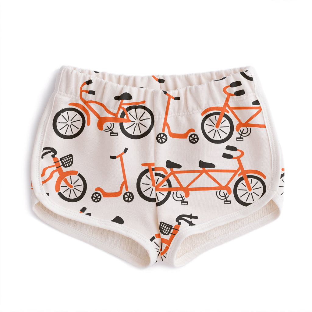 French Terry Shorts - Bikes Orange