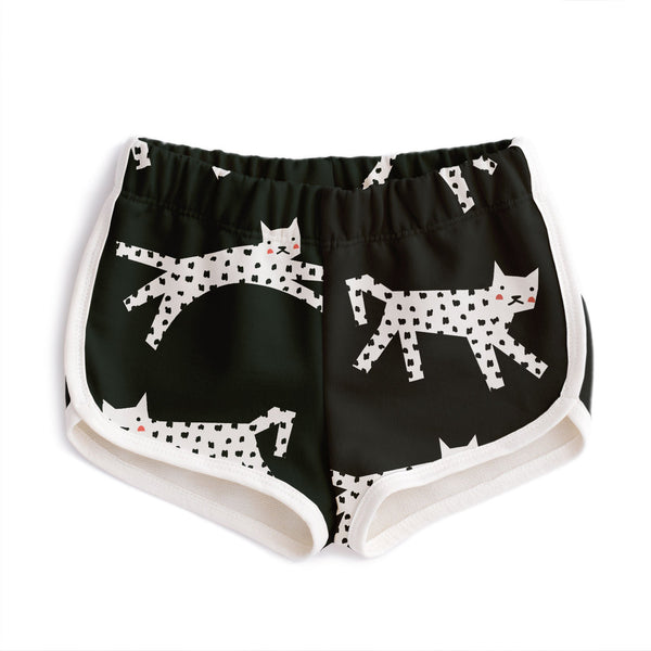 French Terry Shorts - Cats Black