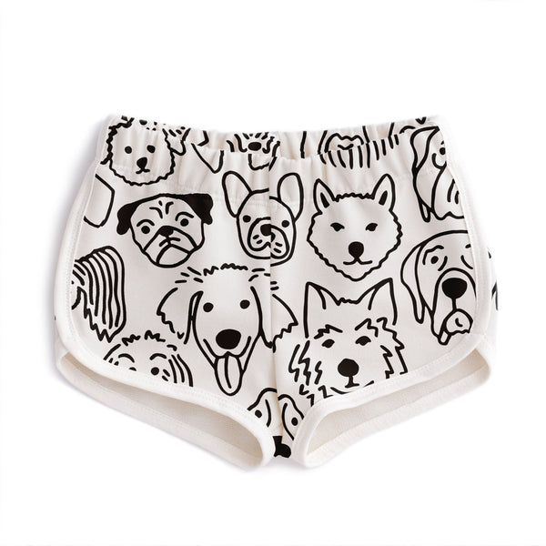 French Terry Shorts - Dogs Black
