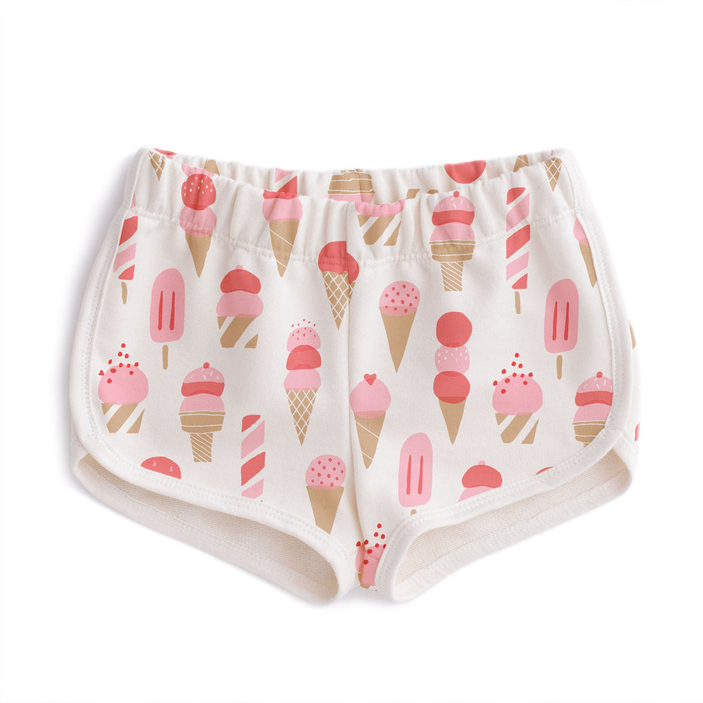 French Terry Shorts - Ice Cream Red & Pink