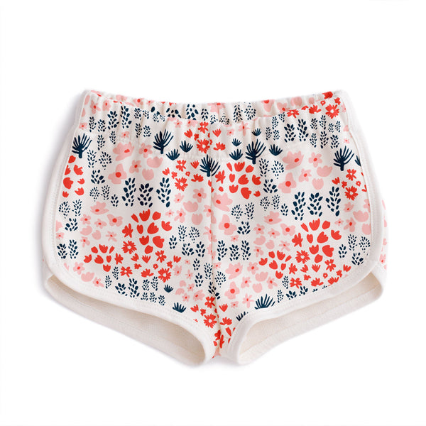 French Terry Shorts - Meadow Red, Pink & Navy