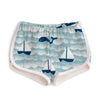 French Terry Shorts - Sailboats Ocean Blue & Navy